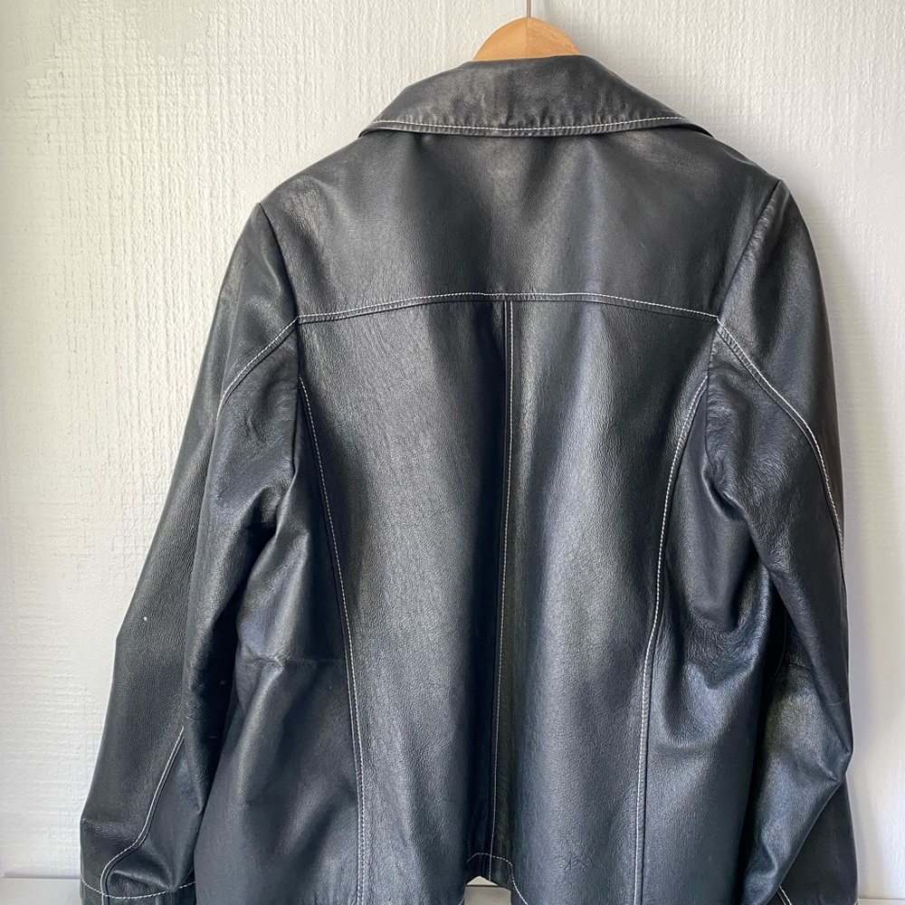 Danier Black Lightweight Spring Genuine Leather Jacket - Picture 3 of 3